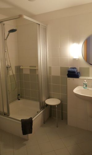 Das Bad Ihres Appartements in Bad Suderode.<br>(Bild: A. Zahn) 